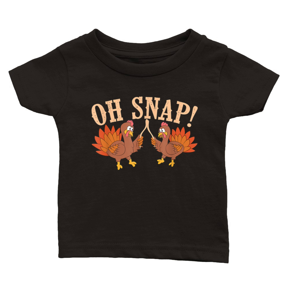 Cool Oh Snap Funny Turkey With Wishbone Thanksgi Classic Baby Crewneck T-shirt