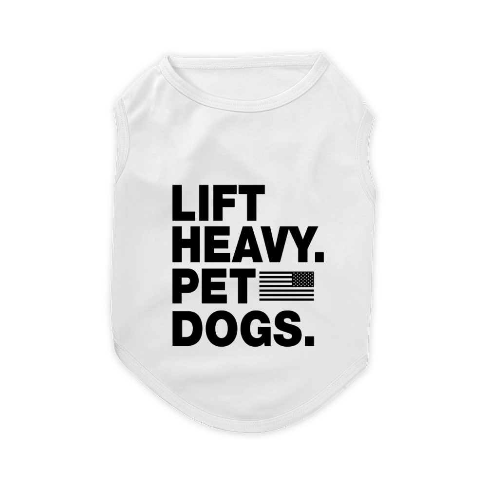 Lift Heavy Pet Dogs Flag American shirt Pet T-Shirt