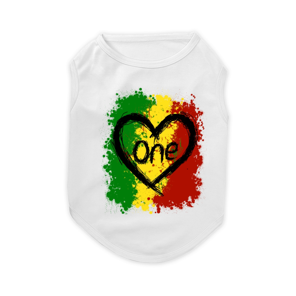 One Love Reggae Heart Rasta Colors Reggaeton Music Pet T-Shirt