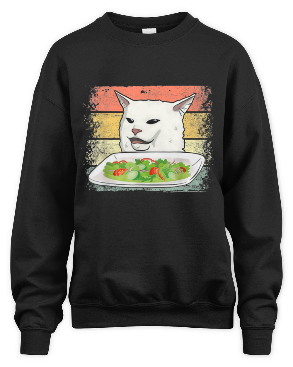 Smudge The Cat Women Yelling At A Cat Meme Vintage shirt Unisex Premium Crewneck Sweatshirt