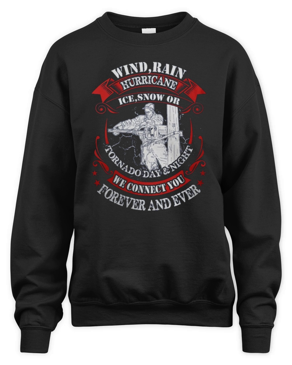 TELEPHONE LINEMAN Unisex Premium Crewneck Sweatshirt