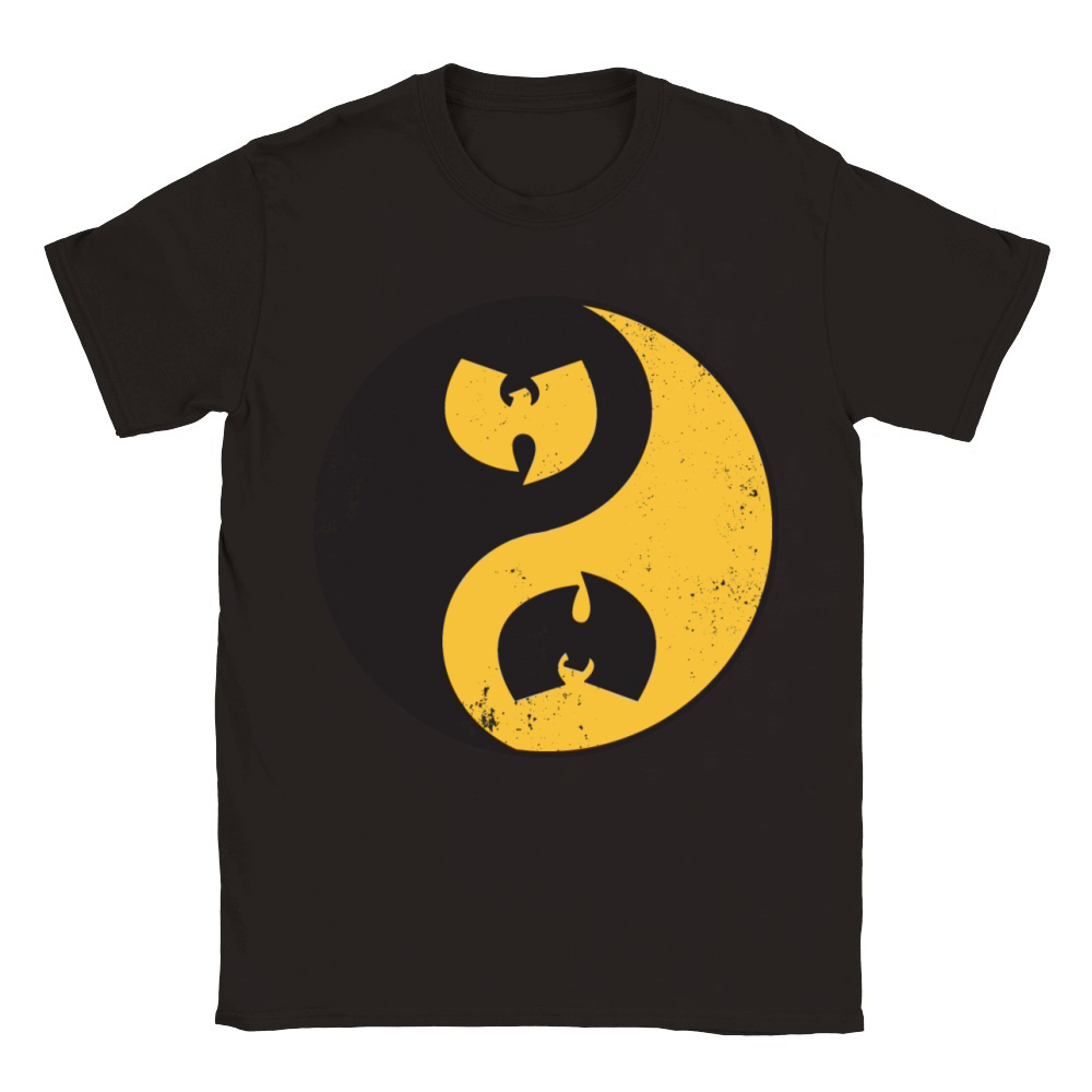 yin and yang wutang black and yellow Classic Kids Crewneck T-shirt