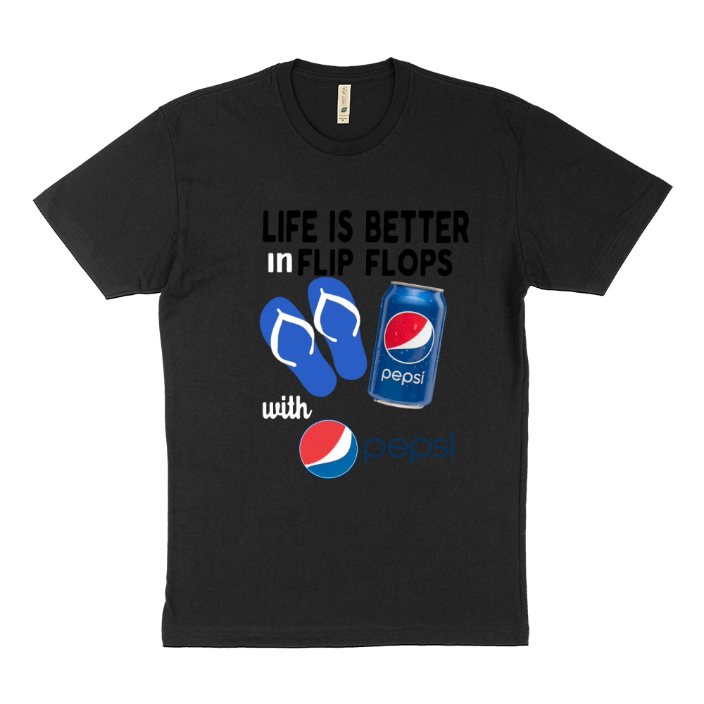 Life is better in flip flops with Pepsi shirt Sustainable T-Shirt