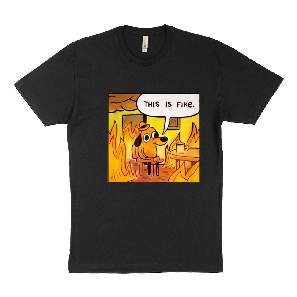 This Is Fine Dog Meme Sustainable T-Shirt
