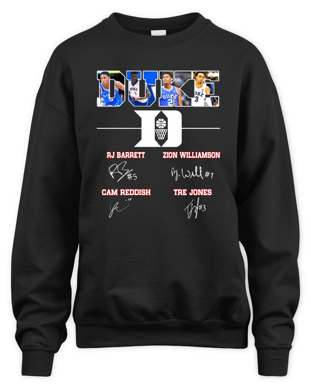 Duke Rj Barreit Zion Williamson Cam Reddish all signature Unisex Premium Crewneck Sweatshirt