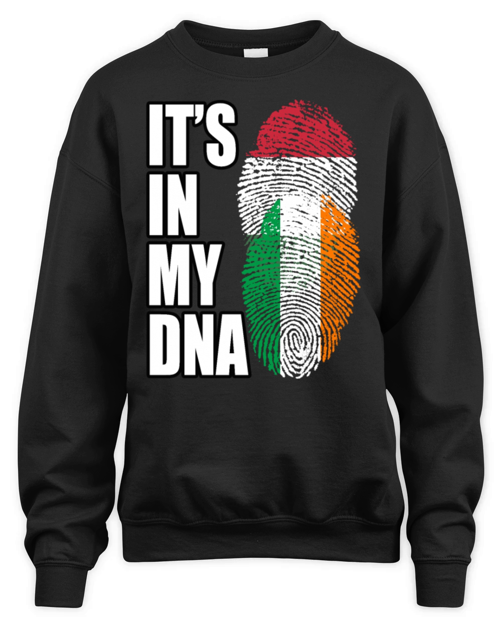 Hungarian And Irish Mix Heritage DNA Flag Unisex Premium Crewneck Sweatshirt