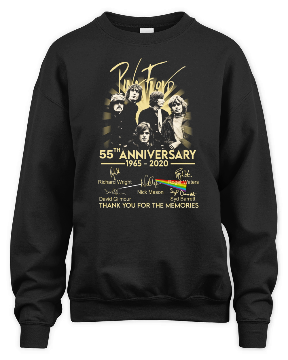 Pink Floyd 55th anniversary thank you for the memories signature shirt Unisex Premium Crewneck Sweatshirt