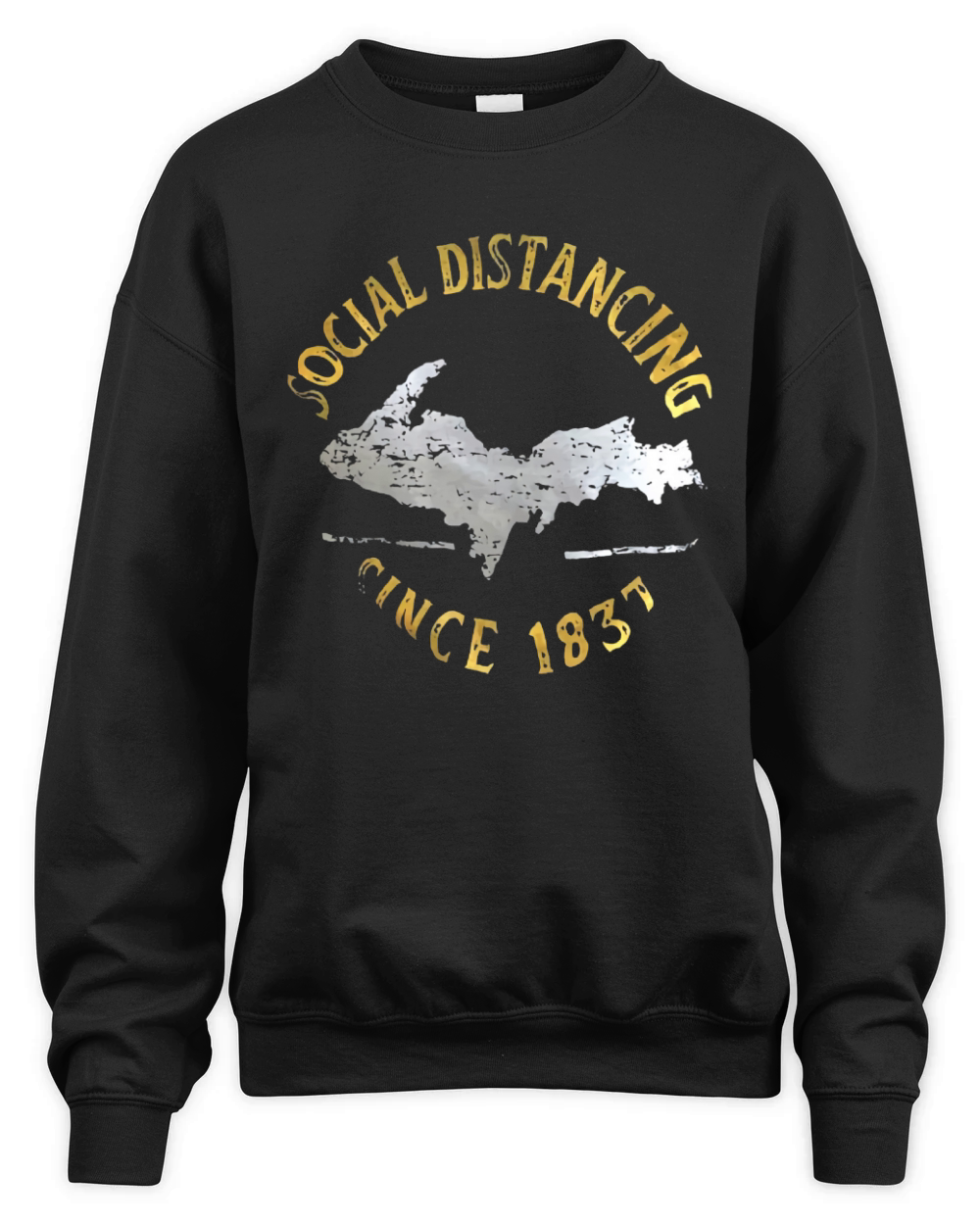 Social distancing since 1837 vintage Unisex Premium Crewneck Sweatshirt