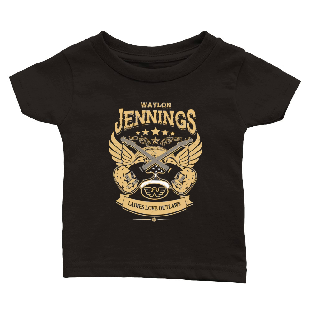 Waylon jennings ladies love outlaws Classic Baby Crewneck T-shirt