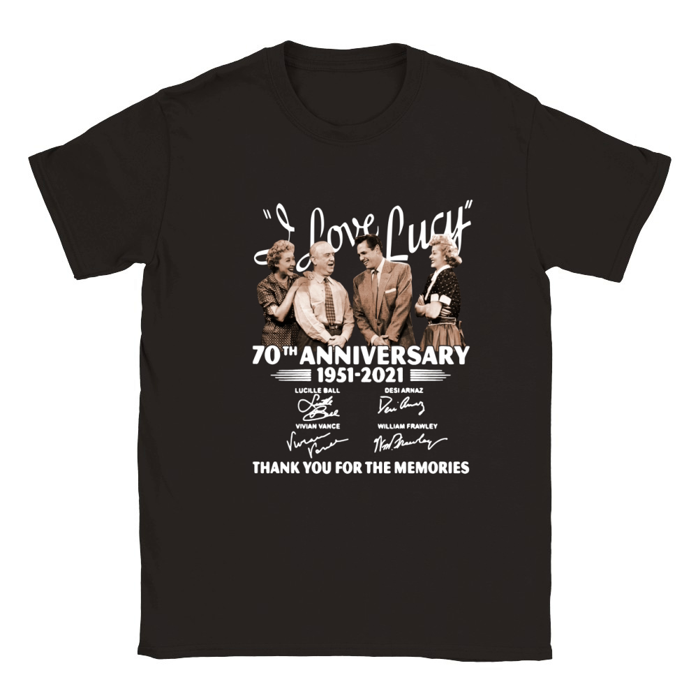 I Love Lucy 70th anniversary 1951 2021 thank you for the memories signatures Classic Kids Crewneck T-shirt