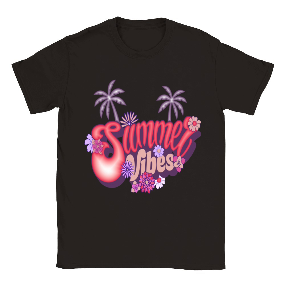 Retro Vintage Summer Vibes Beach Vibes Sunglasses Classic Kids Crewneck T-shirt