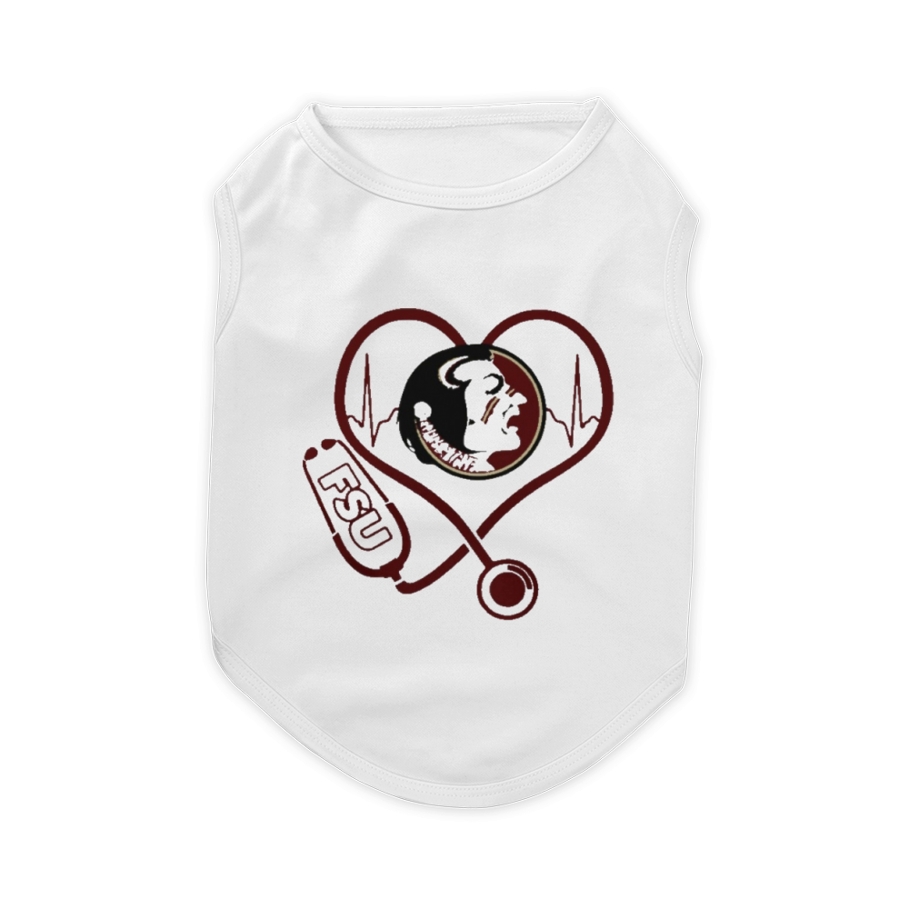 Heartbeat love Florida State Seminoles nurse shirt Pet T-Shirt