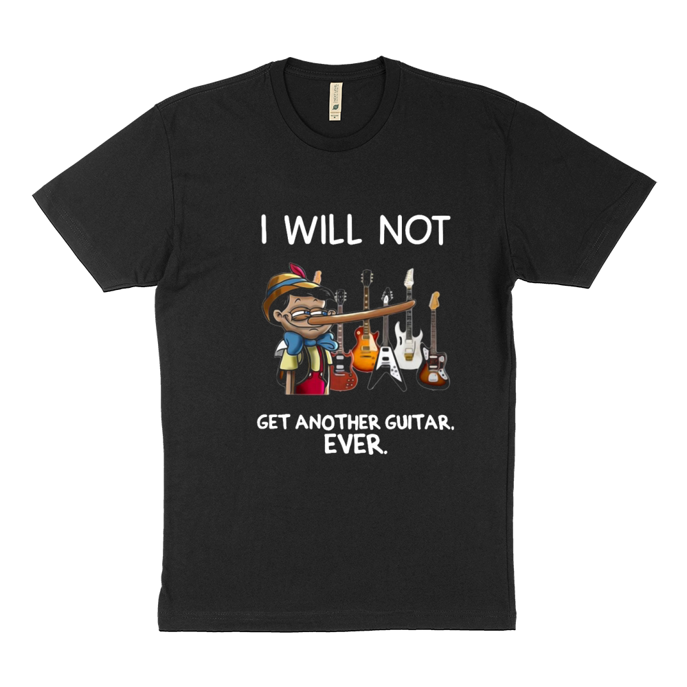 Pinocchio I will not get another guitar ever Sustainable T-Shirt
