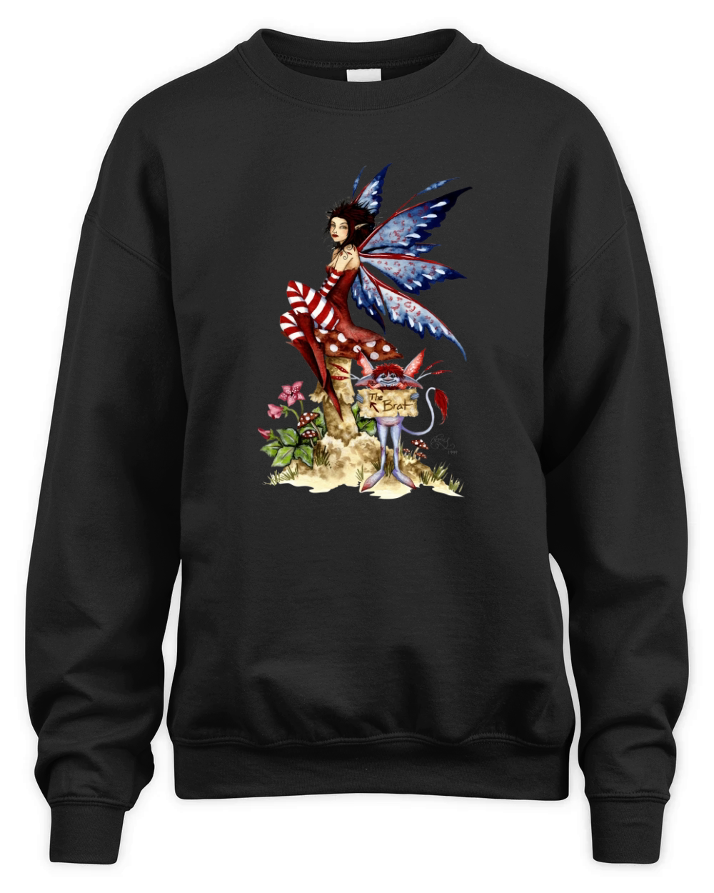The Brat by Amy Brown Art Fairy Cute Retro Fashion Unisex Premium Crewneck Sweatshirt