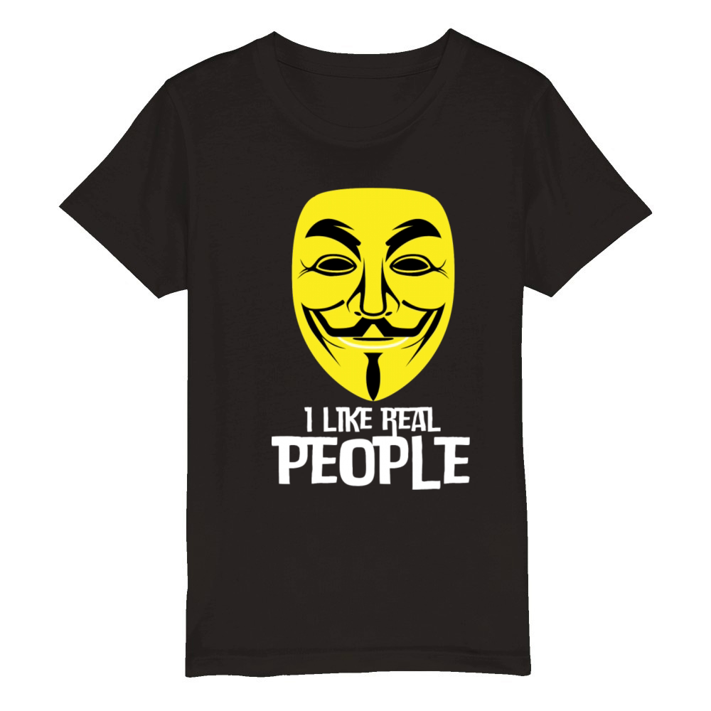 I Like Real People Sarcastic Funny Quote Organic Kids Crewneck T-shirt