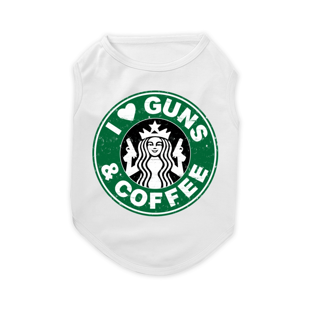 I Love Guns And Coffee Pet T-Shirt