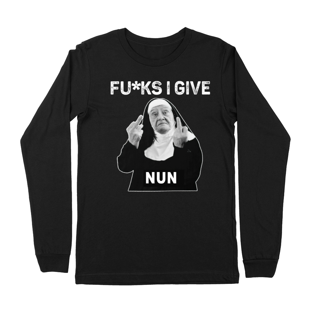 The Fcks I Give Nun Funny Nun Pun Funny - Ladies Flowy Tank Premium Long Sleeve