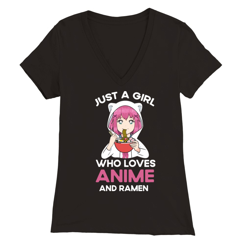 Anime Art For Girls Anime Merch Ramen Anime Funny Premium Womens V-Neck T-shirt