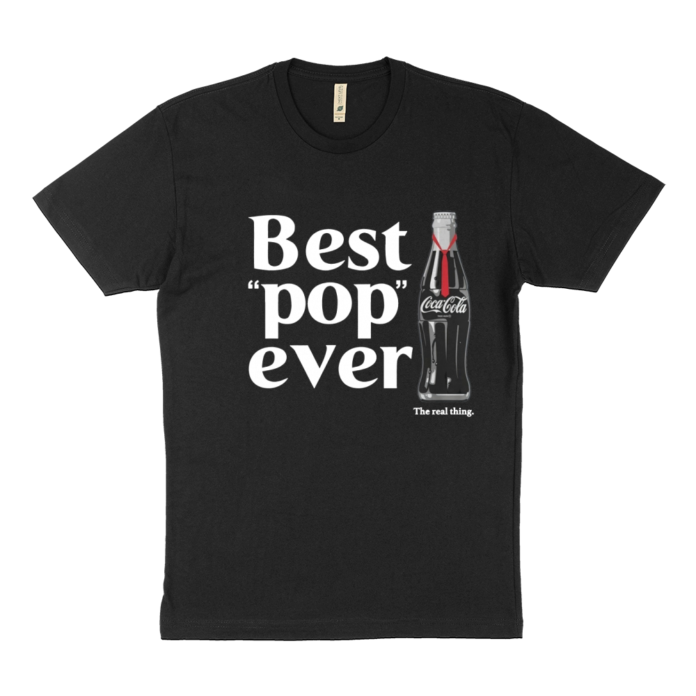 Coca-Cola Best Pop Ever Dad Bottle Graphic T-Shirt Sustainable T-Shirt