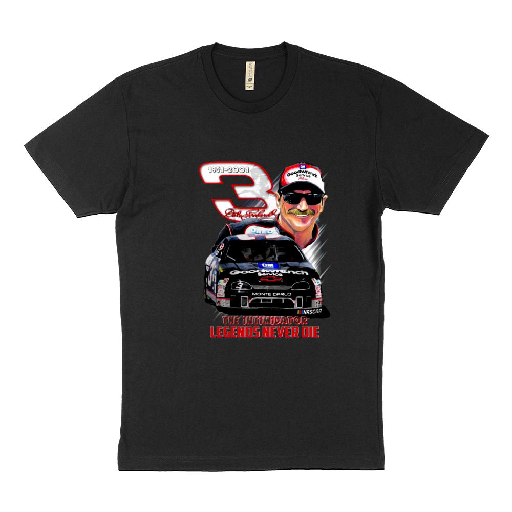 Dale Earnhardt 1957 2001 The Intimidator Legends Never Die shirt Sustainable T-Shirt