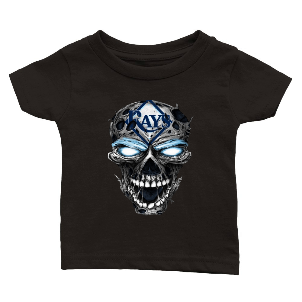 tng-Sport-baseball-skull-Tampa Bay Rays Classic Baby Crewneck T-shirt