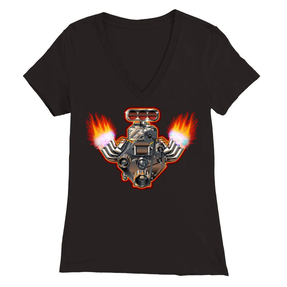 cool car engine design Premium Womens V-Neck T-shirt