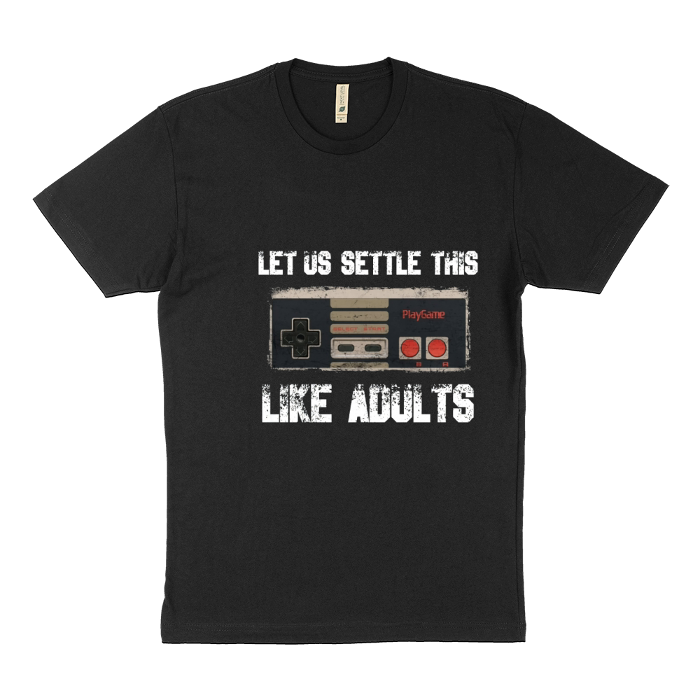 Nintendo Gamer Controller _quot_Let's Settle This Like Adults_quot_ T-Shirt Sustainable T-Shirt