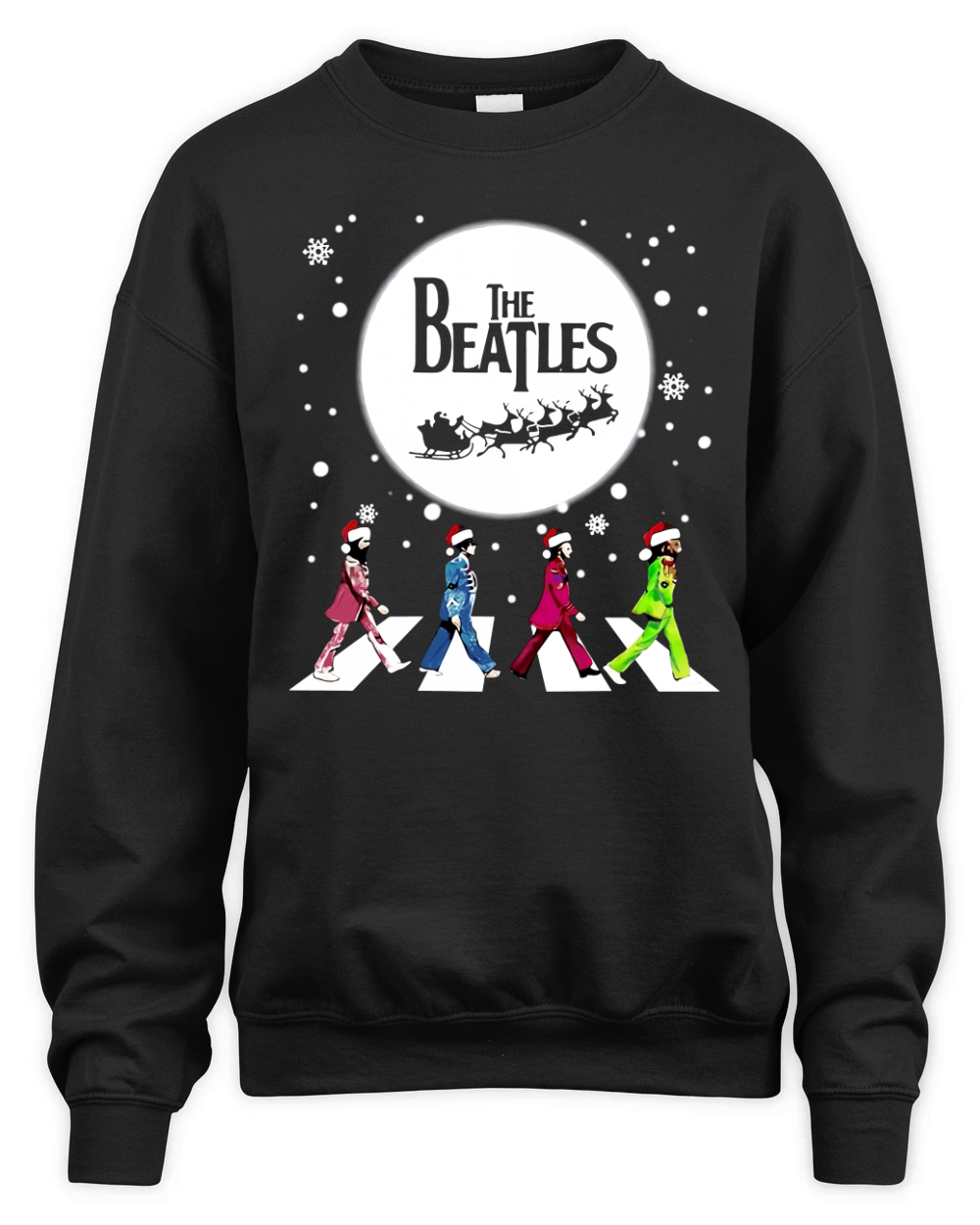The Beatles Abbey Road Santa Christmas shirt Unisex Premium Crewneck Sweatshirt
