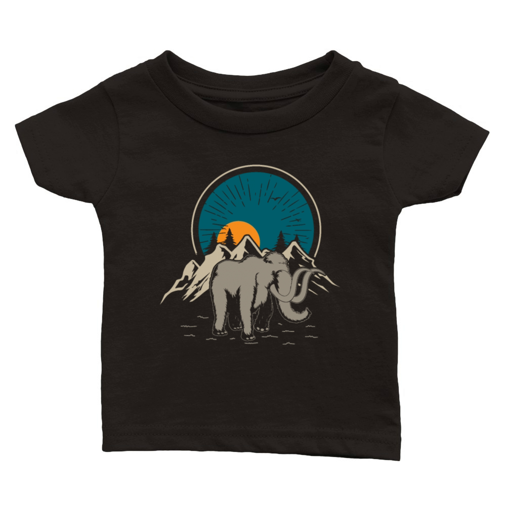 Vintage Mountains Nature Mammoth Classic Baby Crewneck T-shirt