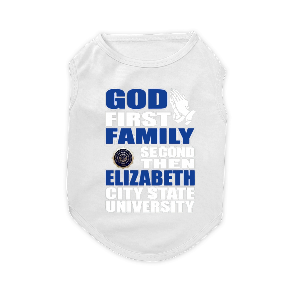 GOD FIRST- Elizabeth City State University Pet T-Shirt