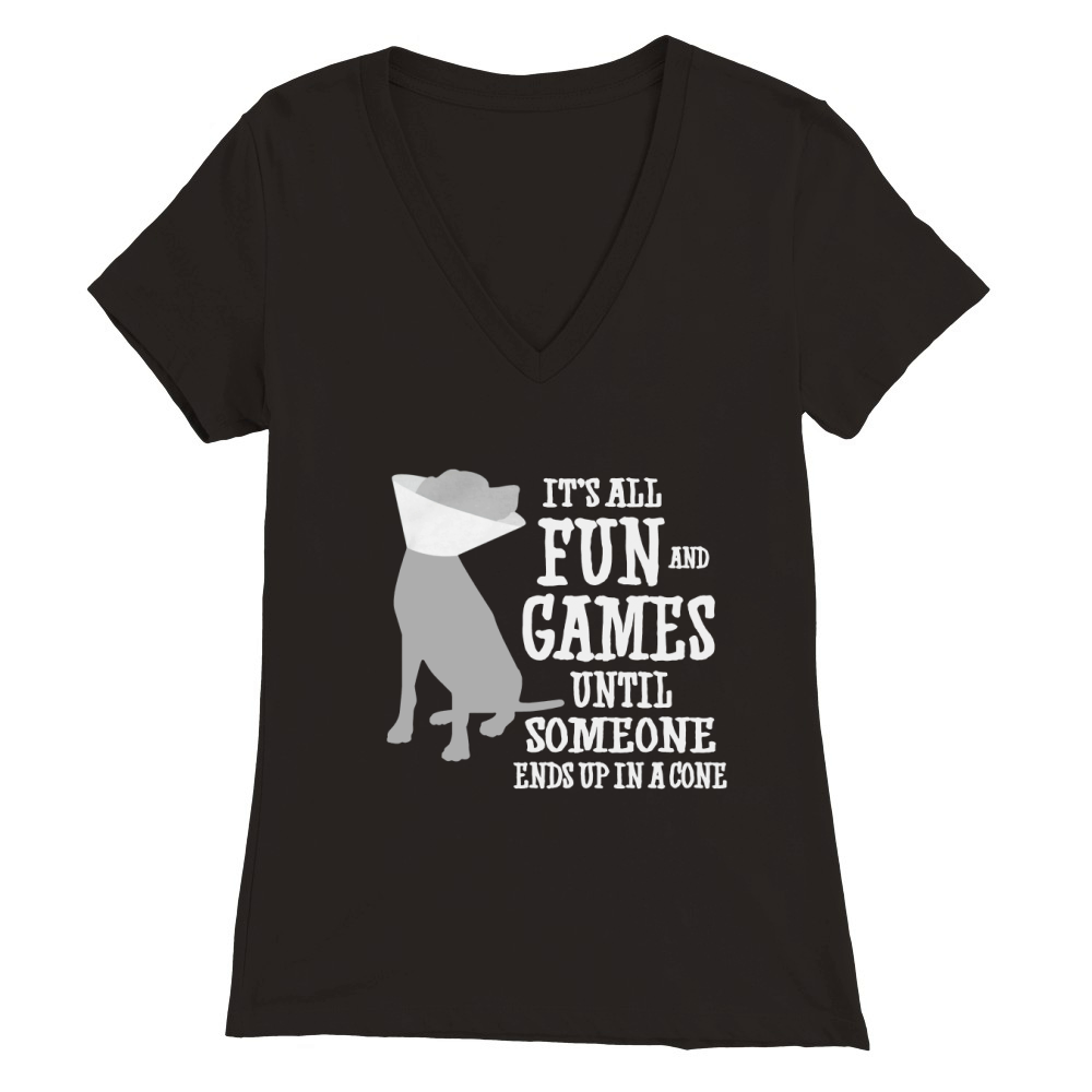 It's all fun and games until someone ends up in a cone Premium Womens V-Neck T-shirt