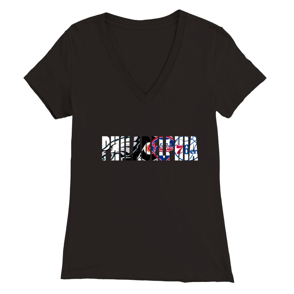 Philadelphia Sports T-Shirt Premium Womens V-Neck T-shirt