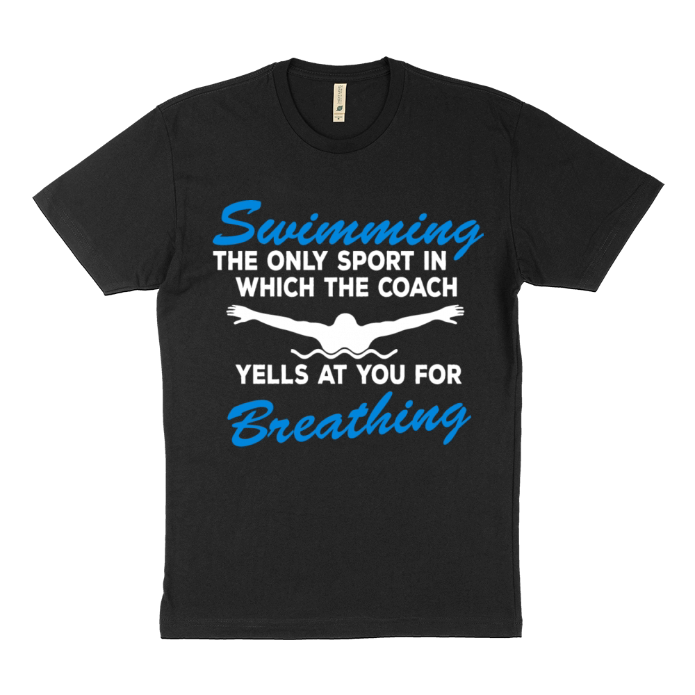 Funny Swim Team Swimming Coach Quote - Swim Breath Sustainable T-Shirt