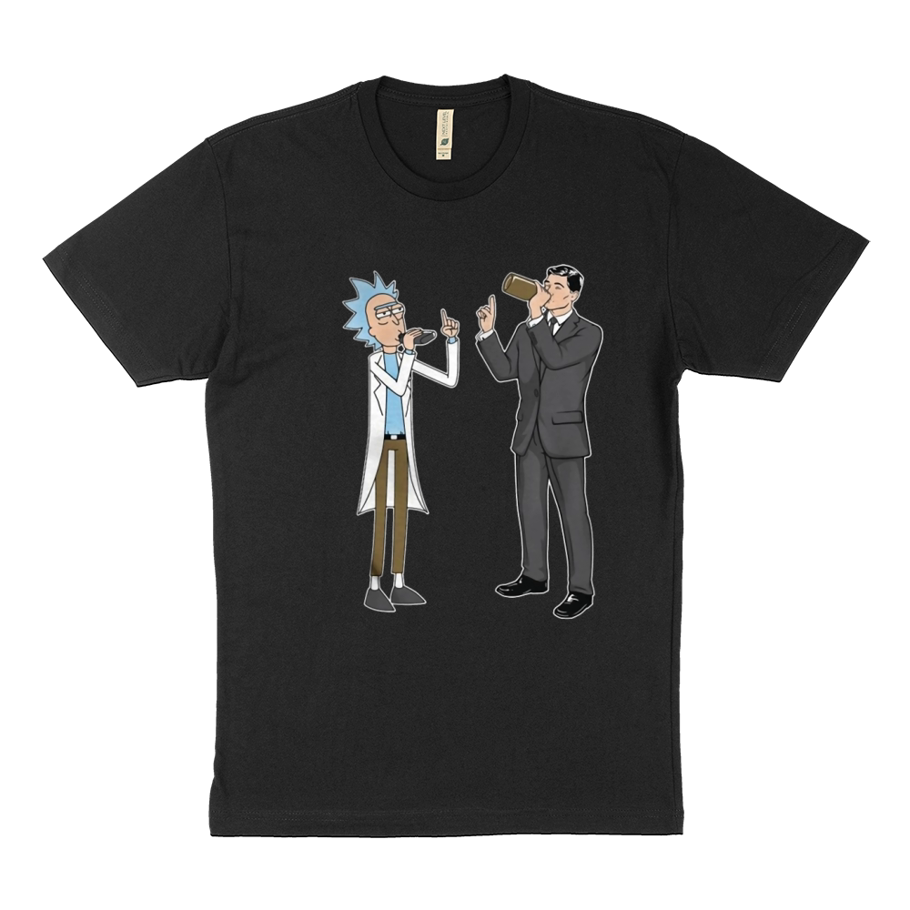 Rick and Archer drinking shirt Sustainable T-Shirt