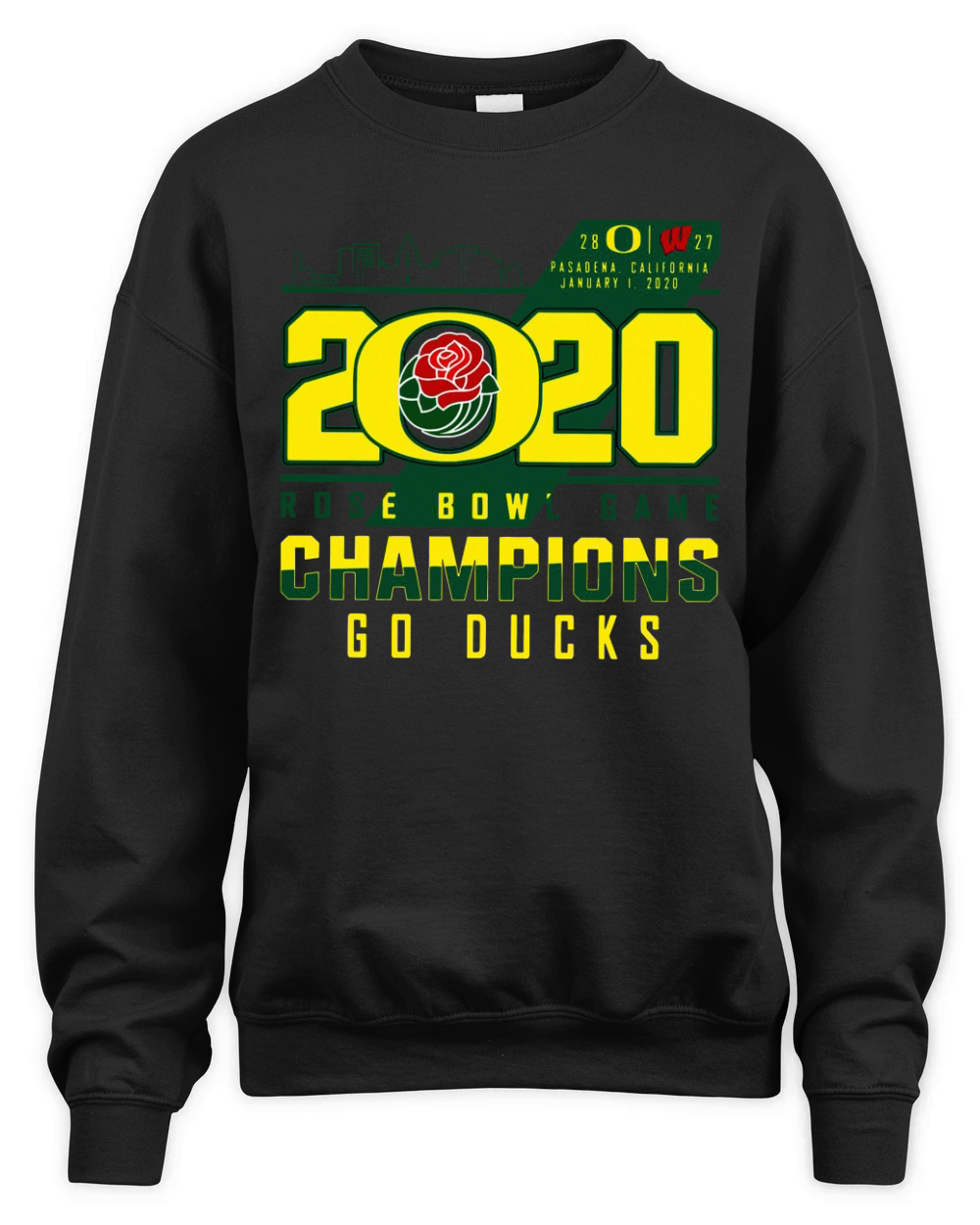 Oregon Ducks 2020 Rose Bowl Game Champions Goducks shirt Unisex Premium Crewneck Sweatshirt