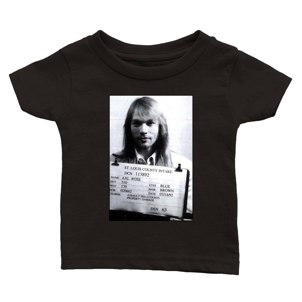Axl Roses Mugshot 1992 TShirt Classic Baby Crewneck T-shirt