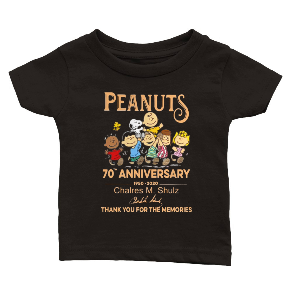 Peanuts Snoopy 70th Anniversary thank you for the memories signature Classic Baby Crewneck T-shirt