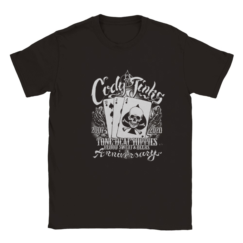 Cody Jinks 2007 2020 tone beat hippies blood sweat beers anniversary shirt Classic Kids Crewneck T-shirt