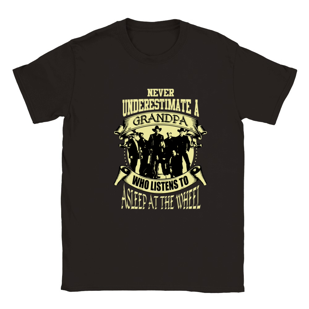 Never Underestimate A Grandpa Who Listens To Asleep At The Wheel Classic Kids Crewneck T-shirt