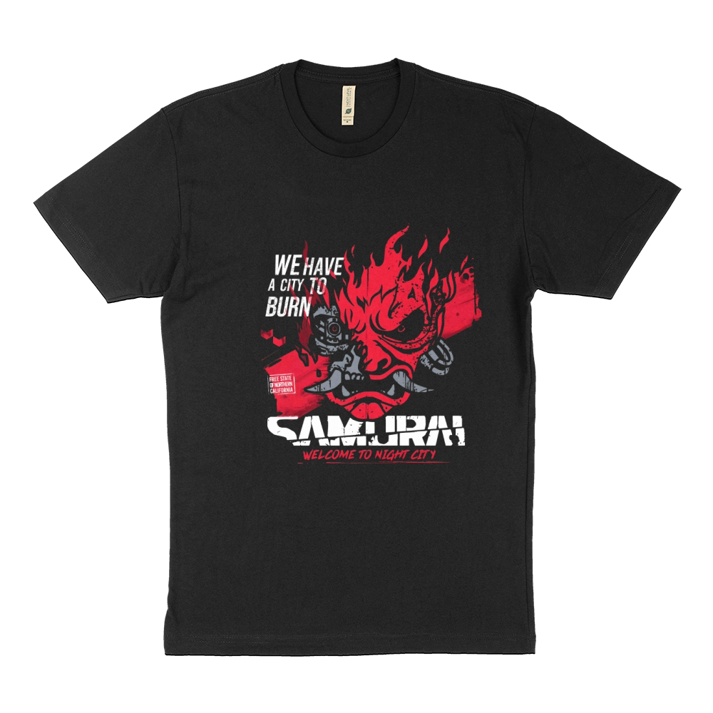 Cyberpunk Samurai Welcome To Night City Sustainable T-Shirt