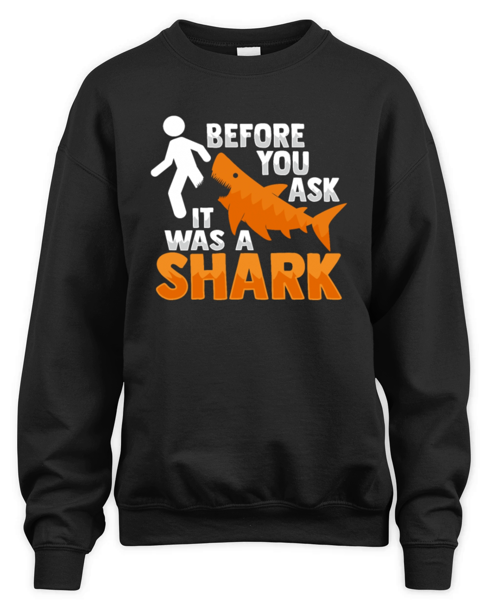 Amputee Joke Leg Prosthetic Shark Design for a Leg Unisex Premium Crewneck Sweatshirt