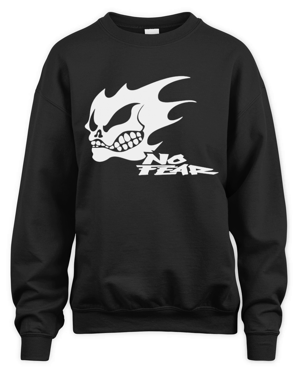 No Fear Flaming Skull T-Shirt Unisex Premium Crewneck Sweatshirt