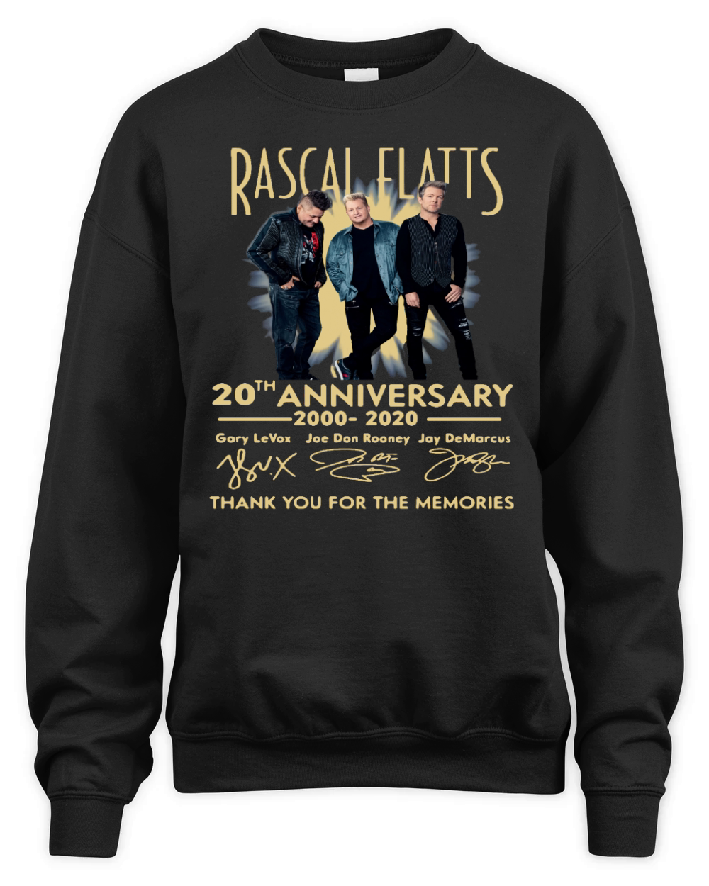 Rascal Flatts Band 20th Anniversary 2000-2020 Signature shirt Unisex Premium Crewneck Sweatshirt