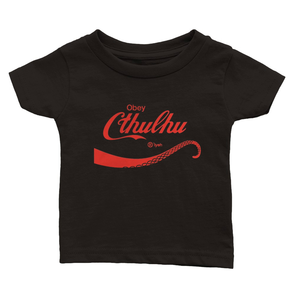 Obey Cthulhu T-Shirt - Ladies V-Neck Classic Baby Crewneck T-shirt