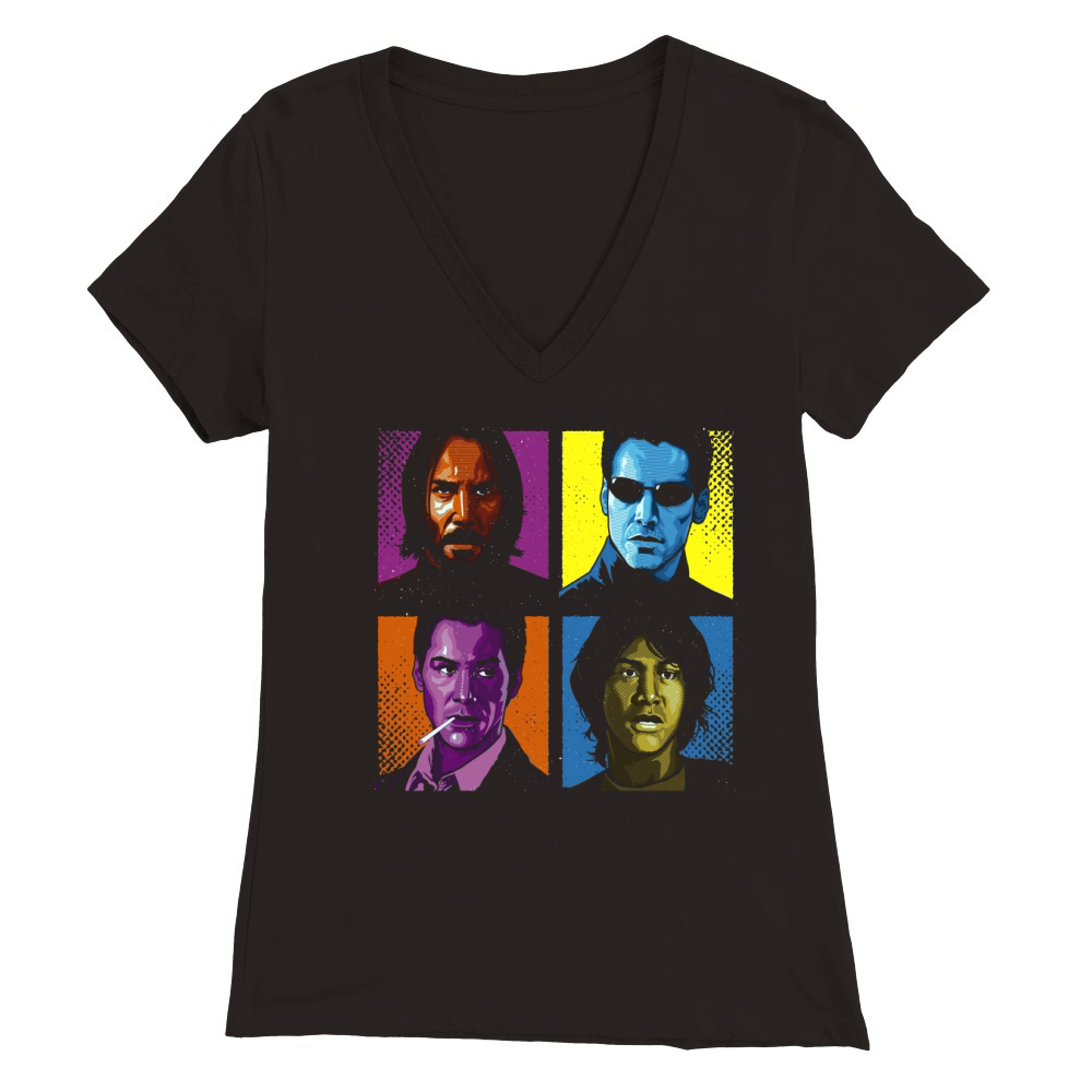Pop Keanu movies Premium Womens V-Neck T-shirt