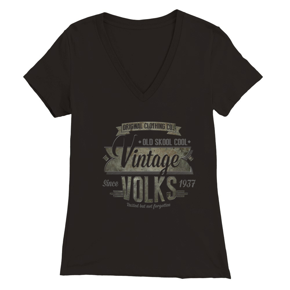 Vintage Volkswagen Premium Womens V-Neck T-shirt