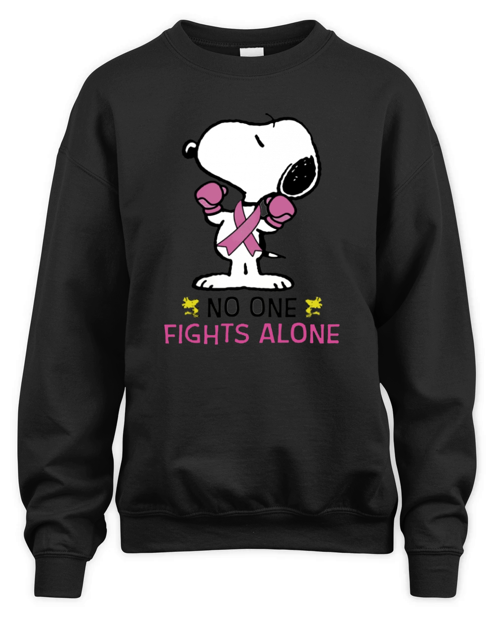 Snoopy no one fights alone Breast Cancer Awareness shirt Unisex Premium Crewneck Sweatshirt