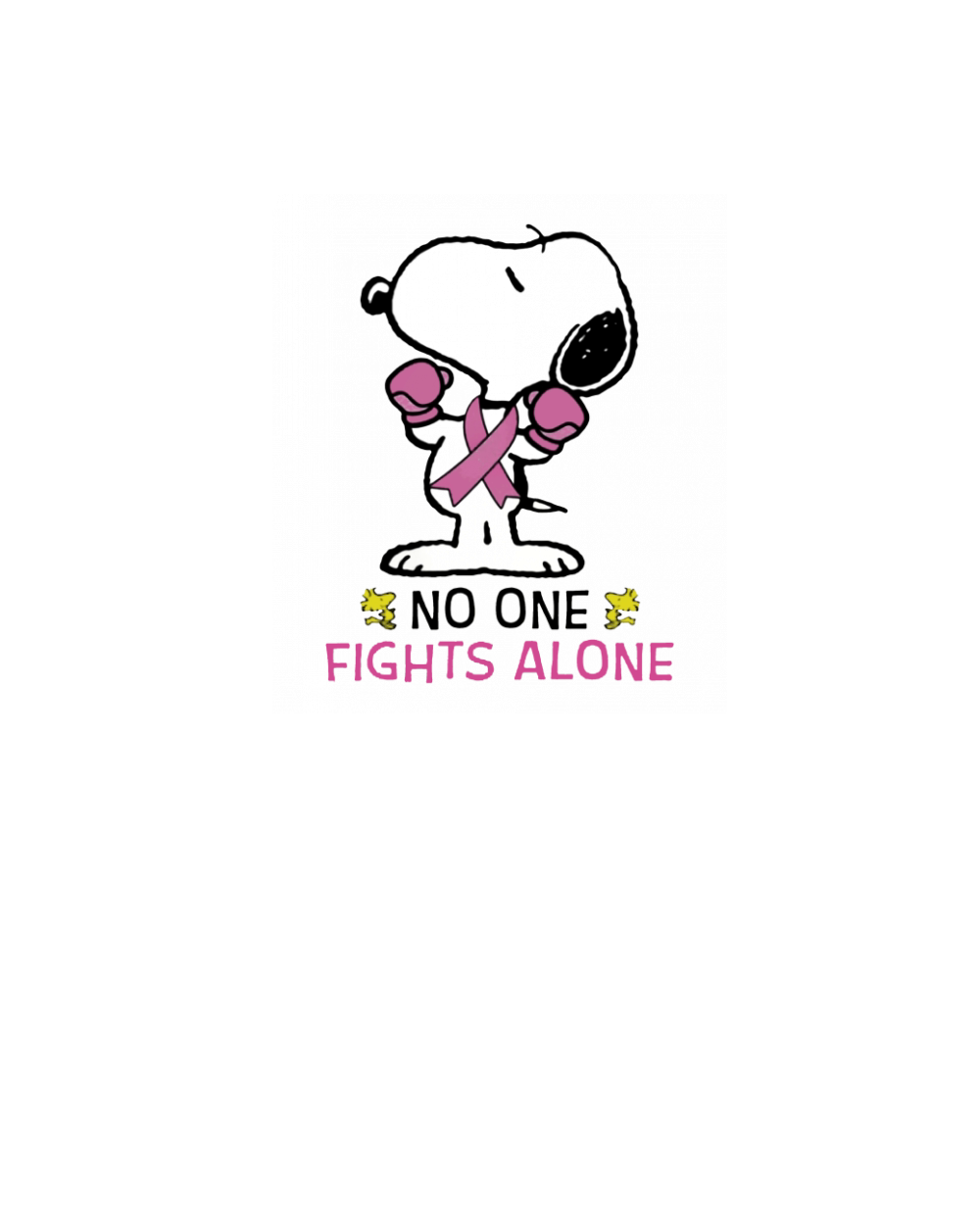 Snoopy No One Fights Alone Breast Cancer Awareness Shirt, ls, hoodie