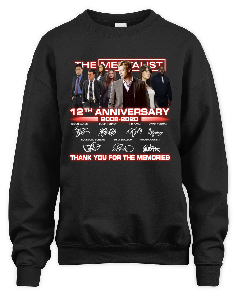 The Mentalist 12th anniversary thank you for the memories signatures Unisex Premium Crewneck Sweatshirt