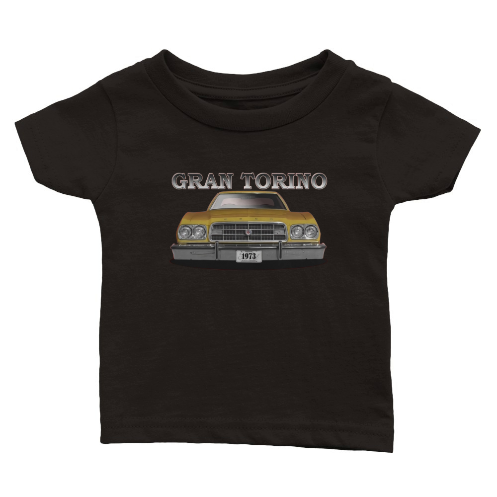 1973 Ford Gran Torino Front Gold Classic Baby Crewneck T-shirt